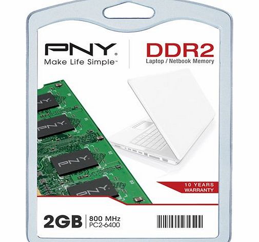 PNY Premium 2GB DDR2 800MHz PC26400 RAM Laptop Memory Module