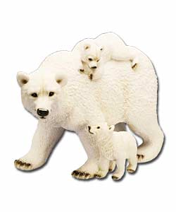 Polar Bear with 2 Cubs