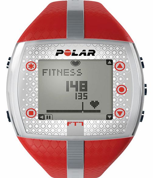 FT7F Heart Rate Monitor - Red/Silver