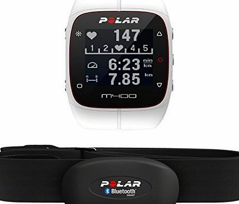 POLAR  M400 GPS Watch - With Heart Rate Monitor, White