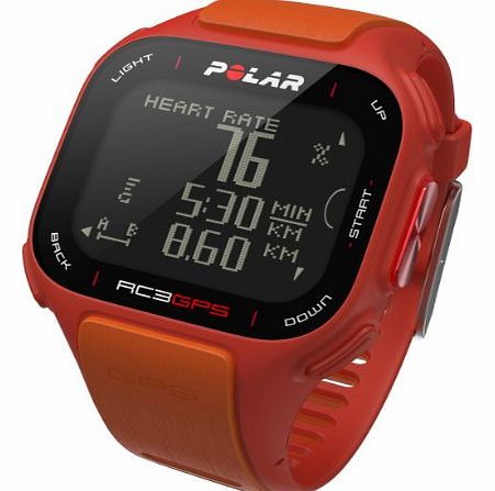 Polar RC3 GPS Sports Watch (No Heart Rate Transmitter Belt) - Red/Orange