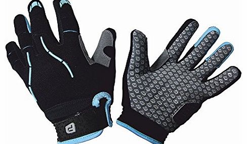 Tracker Kids Cycling Gloves - Cyan/Grey, XL