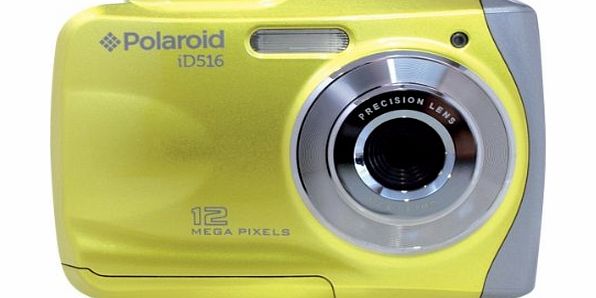 Compact Waterproof Digital Camera Polaroid ID516 12 Megapixel Underwater to 3 metres - Yellow (12MP, 2.4`` Screen, 8x Zoom)
