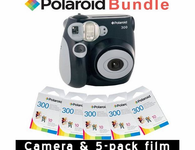 PIC-300 Instant Camera in Black + 5 PACK OF PRINT PAPER