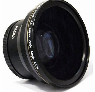 Polaroid Studio Series 52/58mm .43x Super Wide Angle Lens With Macro Attachment, Includes Lens Pouch and Cap Covers