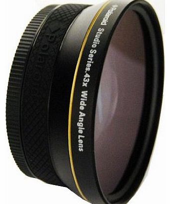 Studio Series 72mm .43x High Definition Wide Angle Lens With Macro Attachment, Includes Lens Pouch and Cap Covers
