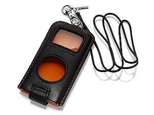 police Black Leather MP3 Cover and Lanyard 015007