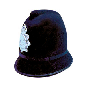 police Helmet, black flock