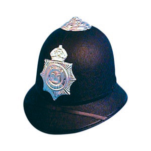 Police Helmet, black hard plastic