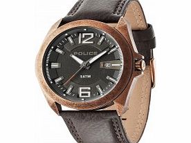 Police Mens Ranger II Brown Leather Strap Watch