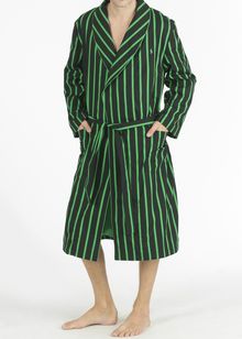Signal Stripes woven robe with terry lining