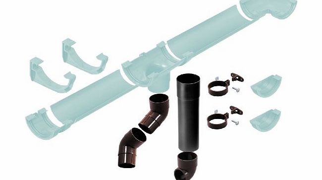 Polypipe 50MM (2``) Miniline additional downpipe set for Shed/conservatory/car port/greenhouse/lean to/outhou