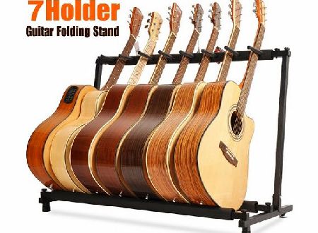 Popamazing Folding 7 Way Accoustic and Electric Guitar Stand Bass Guitar Rack