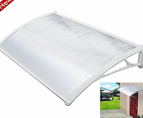 Popamazing Outdoor Cover Door Window Garden Canopy Patio Porch Awning Shelter - Multiple Size amp; Colour (White, 120*75cm)