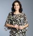 Abstract Print 3/4 Sleeve Blouse with