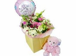 Post-a-Rose New Baby Girl Gift Bouquet with FREE Delivery