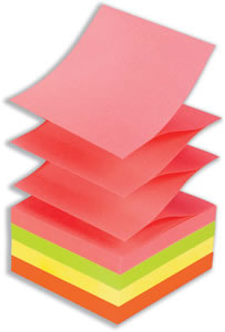 Post-it Post it Z-Notes 76x76mm Neon Rainbow Ref R330UC