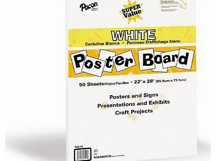 Poster Board 50-Piece 56 x 71 cm Super Value Class Pack, White