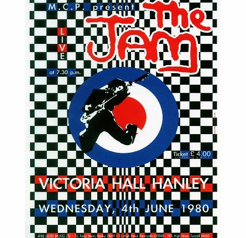 Poster THE JAM -- live at Victoria Hall, Hanley 4th of June 1980 Reproduction Poster Approximate size 11.7`` x 16.5``- 297mm x 420mm