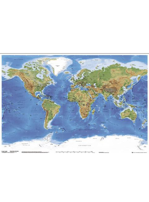 Planetary Visions Physical World Map Poster GN0394