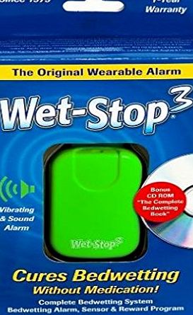 PottyMD Wet-Stop3 Bedwetting (Enuresis) Alarm System (Green) with Sound and Vibration
