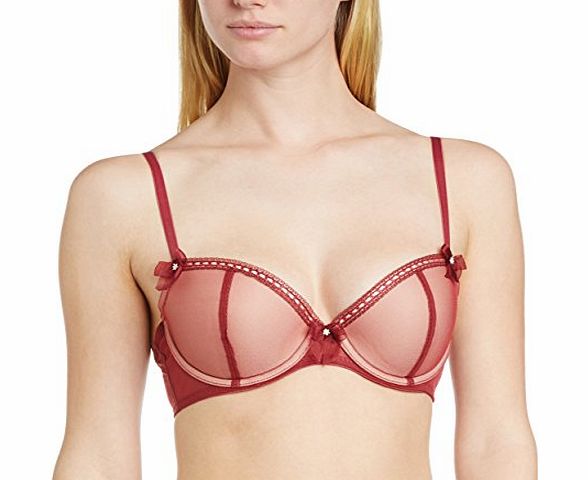 Pour Moi Womens Pin Up Padded Plunge Everyday Bra, Red (Bloody Mary), 36B