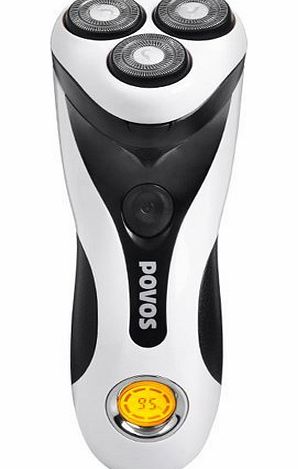 POVOS  Electric Mens Shaver Cordless Washable Rechargeable 360 Rotary Foil Razor