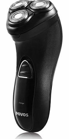 POVOS  PQ7200 Triple-head Rechargeable Electric Rotary Male Shaver Razor, 360 Degree Shaving System Including Creative 3D Stainless Steel Floating Heads and Pop-up Trimmer and Acute Knife Net
