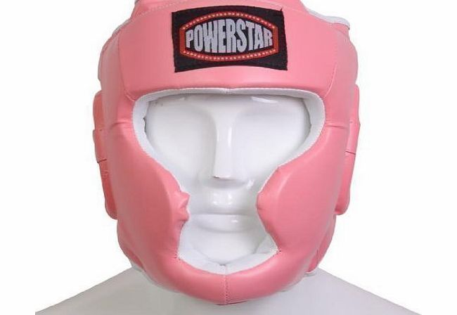 POWERSTAR Pink Junior Boxing Head Guard Face Protector Helmet Boxing MMA Martial Arts Muay Thai Kickboxing Small, Girls, Womens