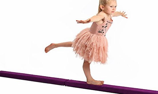 PowerFly  7ft Gymnastics Balance Beam for Kids and Home Training - Folding and Low Profile - Purple