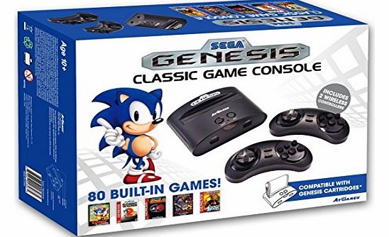 pqube Sega Mega Drive Classic Game Console with 80 Games (Electronic Games)