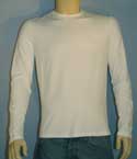 Mens White Nylon Long Sleeved T-Shirt