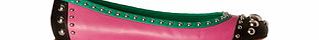 Prada Pink and green leather studded flats