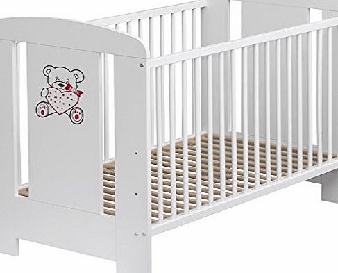 Precious Cargo BABY CHILD WOODEN WHITE COT BED CAMILL amp; FREE COTBED MATTRESS 120 x 60cm