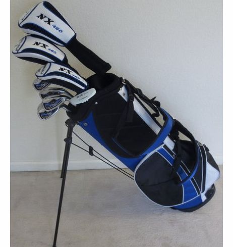 Mens Golf Club Set Driver, Fairway Wood, Hybrid, Combo Irons, Sand Wedge, Putter & Stand Bag Gents Right Handed