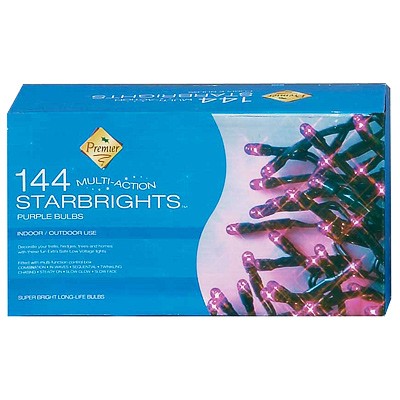 Premier Christmas Lights Starbrights 144 Multi-Action Purple