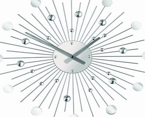 Premier Housewares Diamante/ Mirror Sunburst Wall Clock