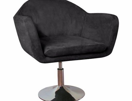 Premier Housewares Fabric Revolving/ Adjustable Chair with Chrome Base - 80 - 90 x 68 x 68 cm - Black