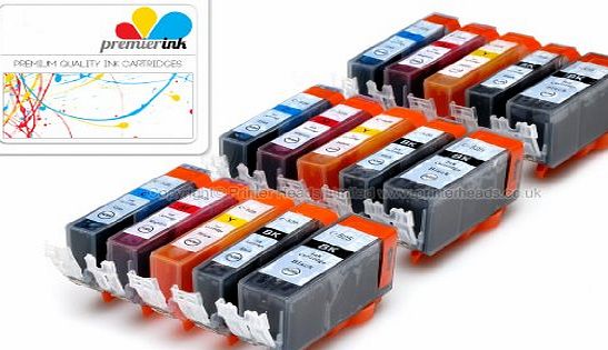 Premier Ink 15 Canon Compatible Cli526, Pgi525, Printing Ink Cartridges - New With Chip Installed No Fuss - Multipack Set Of 15 Canon Compatible Printer Ink Cartridges For Canon Pixma Ip4850, Ip4950,