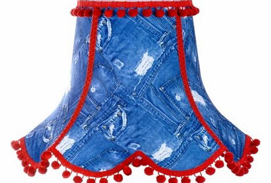 Premier Lampshades 10 Inch Denim Jeans Designer Fabric Lampshades