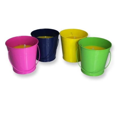 Large Citronella Candle In Metal Bucket (Four