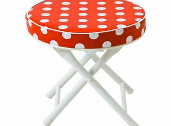 Present Time Dots Stool Red 30 x 30 x 32cm