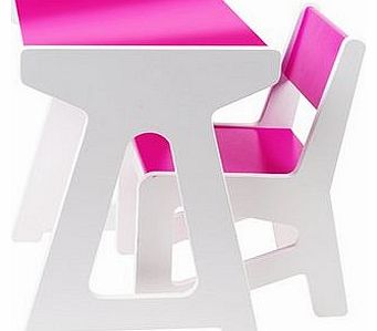 Present Time JIP Childrens School Set Desk and Chair MDF, Pink