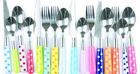 Present Time Cutlery Set Polka Dots Assorted Colours
