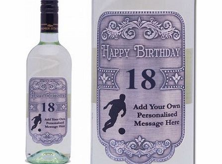 Present Vault Personalised Football White Wine for Birthday with Engraved Pewter Labels