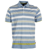 Blue Stripe Pique Polo Shirt