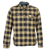 Navy and Beige Check Over-Shirt