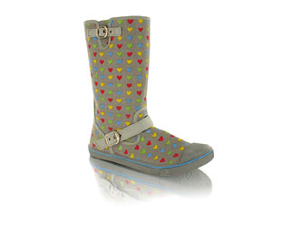 Priceless Funky Mid Hi Canvas Boot With Heart Detail