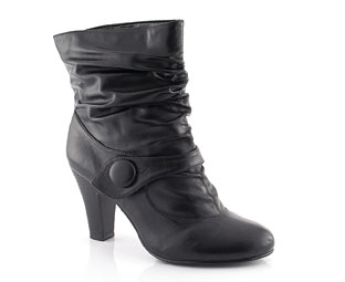 Overlayed Ankle Boot with Button