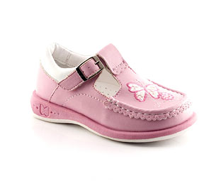 T-bar Shoe With Butterfly Stitch Detail - Nursery